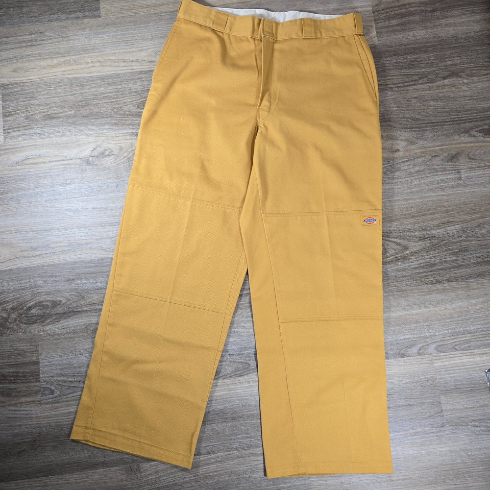 Vintage Y2K Dickies 85283WE Double Knee Work Pants 36x30 Mustard Yellow